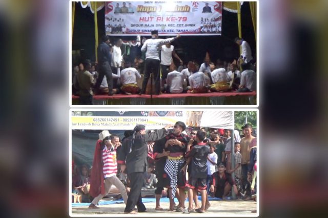 Atraksi Kesenian Debus Aceh dan Kuda Kepang Semarakkan HUT Ke-79 RI di Kecamatan Cot Girek, Aceh Utara. (Foto: Chairul Sya'ban/Lingkarkita.com)